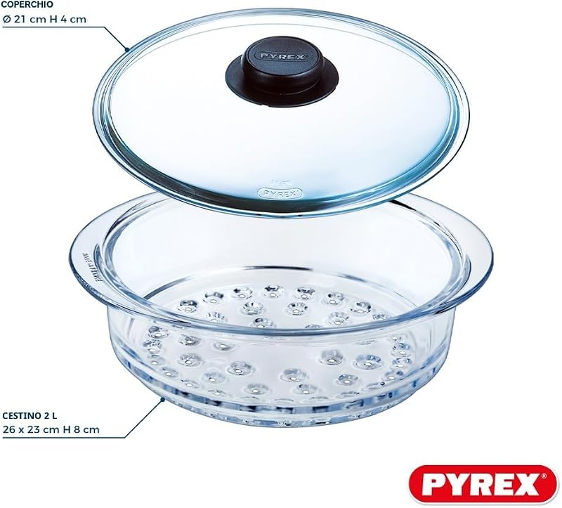 ® - Cesto a Vapore + Coperchio - Cucina a Vapore per Una Cucina Sana e gustosa! Prodotto in Francia