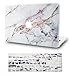 KECC Laptop Case for New MacBook Air 13" Retina (2019/2018, Touch ID) w/Keyboard Cover Plastic Hard Shell Case A1932 2 in 1 Bundle (White Marble 4)