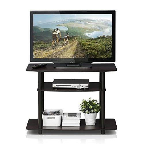 Furinno Turn-N-Tube TV Stand, Composite Wood, PVC Tubing, 59.3 x 40.2 x 80 cm, Dark Walnut