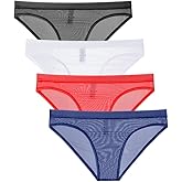 Golirsteca Men's Mesh No Pouch Slim Fit Bikini Briefs Underwear Breathable Triangle Briefs Underwear