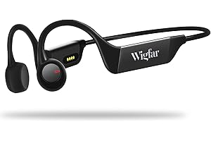 Wigfar Bone Conduction Headphones Bluetooth, Built-in 16GB Memory Bluetooth 5.3 Open Ear Headphones Wireless Bluetooth, Intelligent Voice Waterproof 8 Hr Battery Life for Running, Driving, Calling