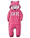 Carter's Baby Girls Hooded Fleece One Piece Jumpsuit, Pink (Cute)