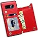 Galaxy Note 8 Wallet Case, MMHUO Premium PU Leather Galaxy Note 8 Case with Credit Card Holder Double Magnetic Buttons Flip Shockproof Protective Cover Samsung Galaxy Note 8 - Red