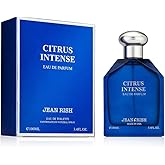 Jean Rish Citrus Intense, Eau de Parfum for Men (3.4 Fl Oz / 100ml) with Grapefruit, Mint & Ginger – Long Lasting and Luxury Fragrance, Made in USA