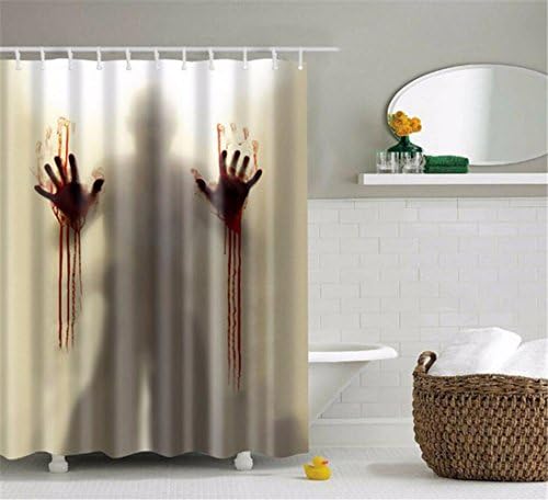 ISEAREX Scary Horrific Zombie Man with bloody Hands Polyester Fabric Shower Curtain Waterproof Bathroom Shower Curtains Shower 60" x 72"