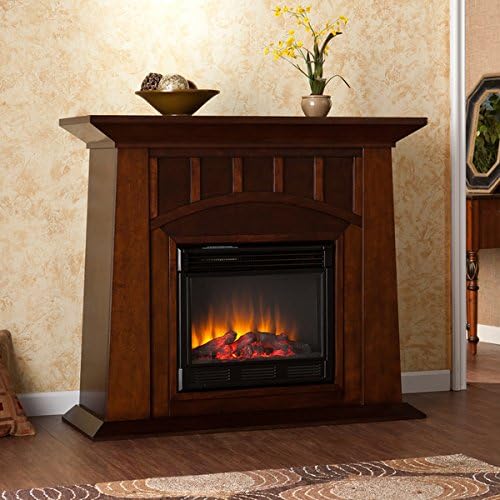 Bayard Electric Fireplace Harper Blvd Furniture with Adjustable Thermostat and Adjustable Flame Brightness, Espresso Finish