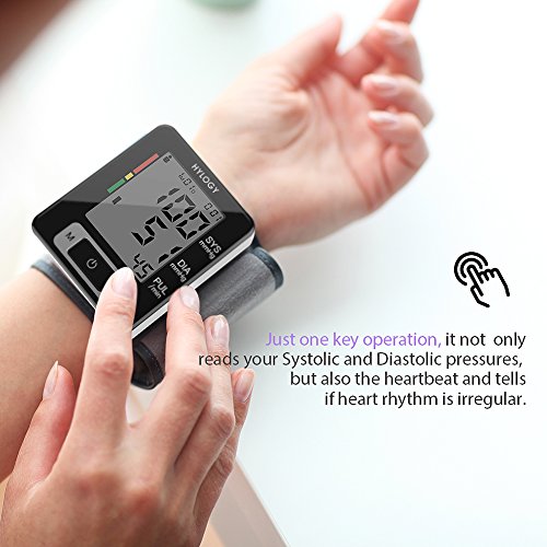 Wrist Blood Pressure Monitor, Hylogy BP Monitor Automatic Blood Pressure Monitor with Adjustable Blood Pressure Cuff 5.3-8.5 Inch, Portable Case, Two User Modes, IHB Indicator and 2*90 Memories