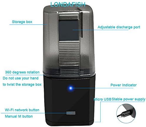 Aquarium Wi-Fi Automatic Fish Feeder - Auto Food Timer for Fish Tank, Black - Image 4