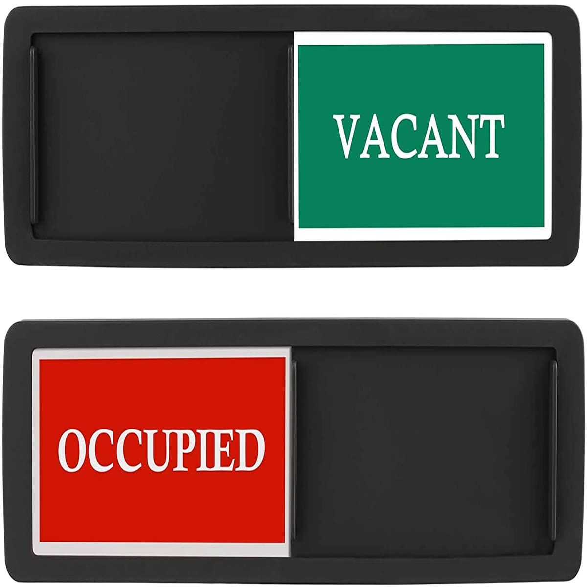 Namvo Vacant/Occupied Sliding Door Sign for Bathroom Home Office Conference Room Black