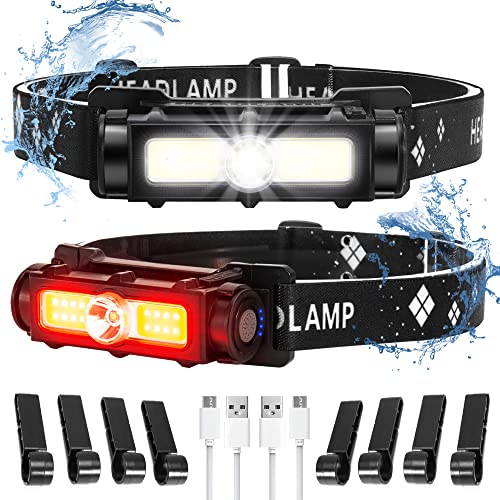 Headlamp Rechargeable, 2 Pack 1200 Lumens Super