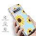 GUAGUA Samsung S10 Case Galaxy S10 Case Sunflower Clear Flowers Floral for Girls Wowen Soft Rubber Cover Printed 3 in 1 Hybrid Hard PC Shockproof Protective Cases for Samsung Galaxy S10 Yellow