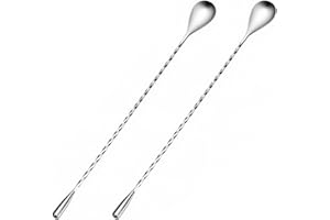 Bar Spoon 12 Inches Stainless Steel Ice Tea Spoons Cocktail Spoon Long Spoon Mixing Spoon Cocktail Stirrers for Stirring All 
