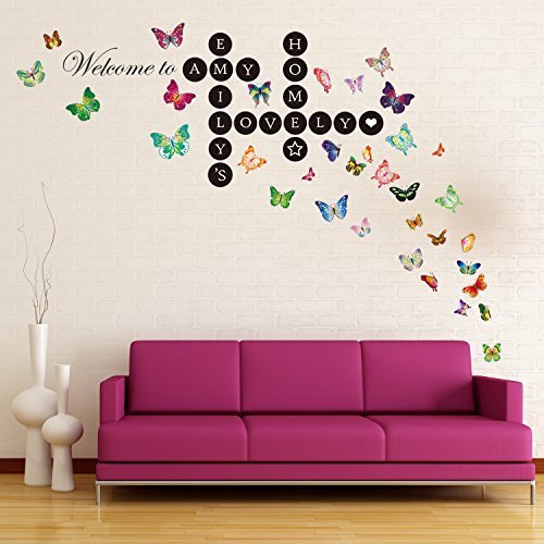 Walplus WS8006 Word Puzzles Walplus Butterflies Wall Sticker Murals Nursery Office Home Decoration