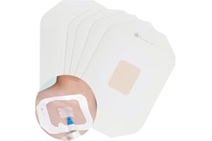 DIABELT 10 Pcs Chest Catheter Shower Cover 4" x 4.75" with Non-Stick Center Pad, Waterproof Chemo Port Protector Transparent Film Dressing for PD Dialysis Tube PICC IV Line Wounds Incision Patch Bandage
