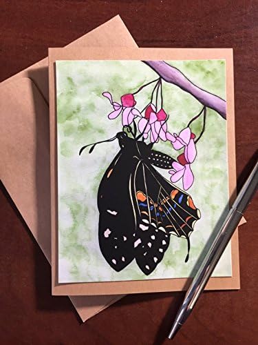 Flutterbye Butterfly Note Card - Original Watercolor Print