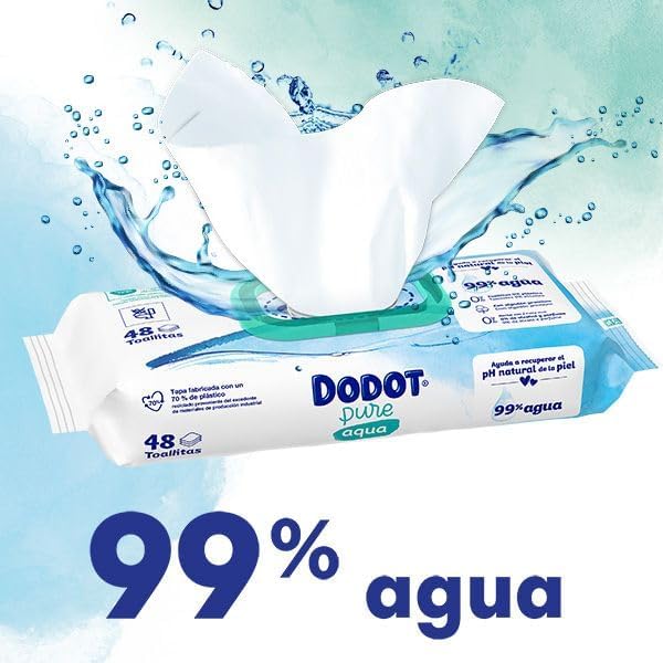 Lingettes Pure Aqua pour bébé, 99% eau, 100% fibres d'origine végétale, 864 Lingettes, 18 paquets (18 x 48)