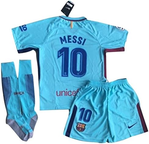 HGVSoccer New #10 Messi 2017-2018 Barcelona FC Away Jersey Shorts &amp; Socks For Kids and Youths (Ages: 7-8)