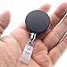 Heavy Duty Badge Reel with Metal Cord and Belt Clip - All Metal Retractable ID Holder with Steel Wire Cable - Industrial Black & Chrome Finish - Key, Name Card Holders by Specialist ID
