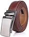 Marino Avenue Men’s Genuine Leather Ratchet Dress Belt with Linxx Buckle - Gift Box - Checkboard - Brown - Adjustable from 28