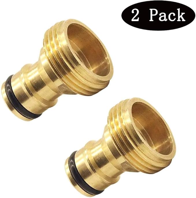 CT 2 Pieces Garden Hose Quick Connector 3/4 inch Brass Male Thread Hose
