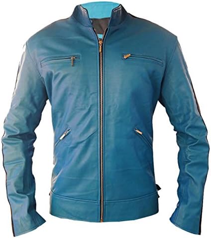 Detective Yellow/Blue/Red Leather Jacket