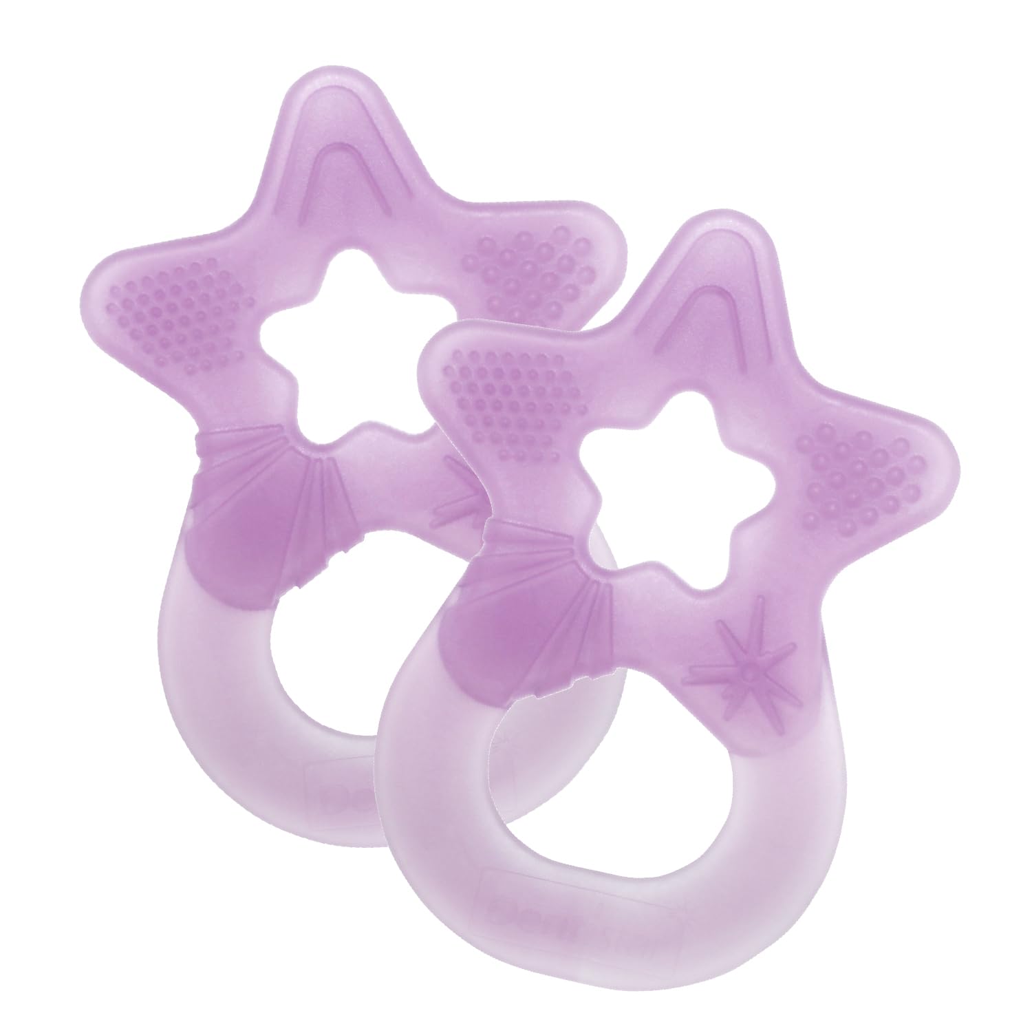 dentistar Star Teether Pack of 2, Teething Baby Toy for Infants Aged 3+ Months, Soft Silicone Baby Teething Ring for Tooth and Gum Pain Relief, Made in EU – Lilac