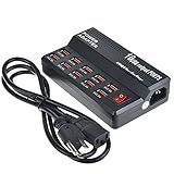 60W USB Wall Charger, YHModel 10-Port Smart USB Rapid Charger Charging Station for Apple iPhone X 8 7 6 6S Plus 5S iPad Pro Air Mini Samsung Galaxy S8 Plus Note 8 5 S7 Edge S6 S5 Pixel 2 ,LG,
