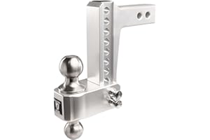 BulletProof Hitches - 2.0" Aluminum Trailer Hitch (14,000 lb. Rating) - Adjustable Hitch with 6" Drop/Rise and 2" & 2-5/16" Stainless Steel Dual Ball - Corrosion-Resistant Tow Hitch