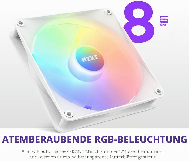 F140 RGB Core - 140mm Hub-montierter RGB PC-Lüfter - Weiß
