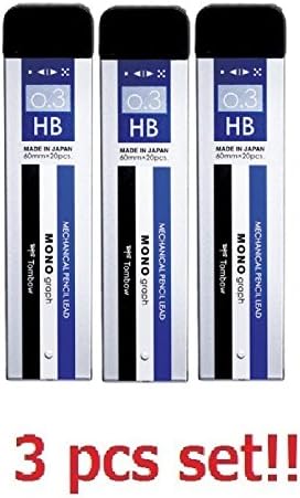 [3 pcs set!!]Tombow mechanical pencil lead Monograph 0.3 HB R3-MGHB01 from Japan