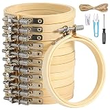 BigOtters 12PCS 3 Inch Embroidery Hoops Set, Bamboo Circle Cross Stitch Hoop Rin