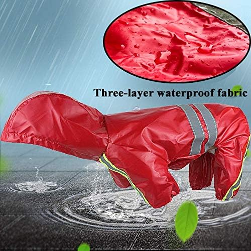 PETULANE Dog Raincoats Waterproof with Legs, Rain Jacket with Reflective Strips and Hood - Image 4