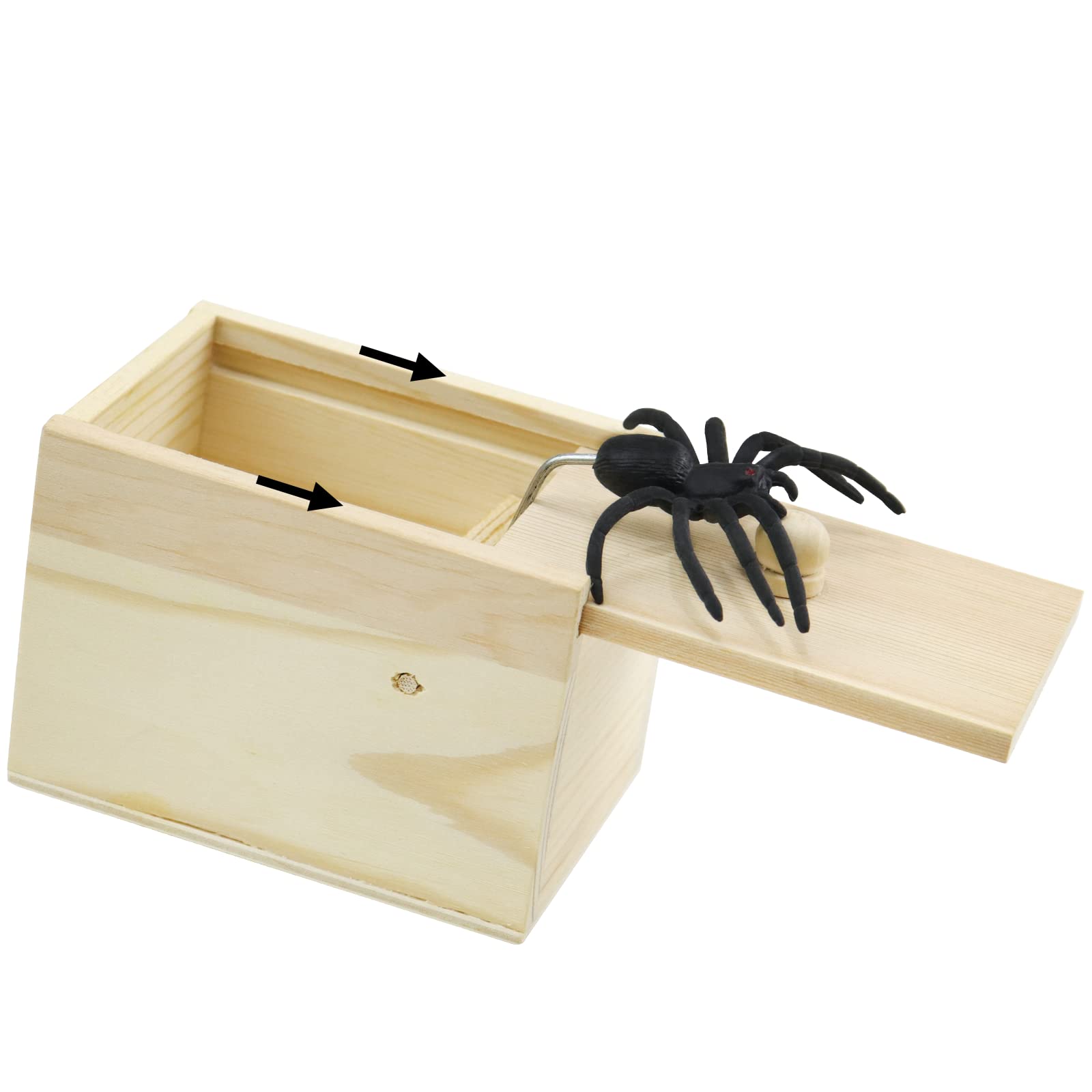 Photo 1 of ZIZICG Halloween Spider Prank Box Pop Out Scare Spider Fun Surprise Joke Boxes, Handmade Wooden Surprise Box for Boys Girls, Spider in A Box Toy Practical Prank Xmas Gifts Toy for Kids & Adults