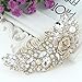EVER FAITH Women's Austrian Crystal 5 Inch Bridal Flower Bouquet Hair Side Comb Clear