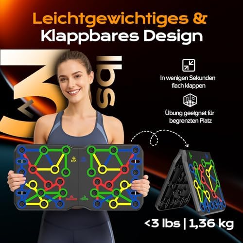 Liegestützgriffe Fitnessgeräte für zuhause Tragbares Multi-in-One Push-up-Board-Set Effizientes Muskeltraining für Männer und Frauen