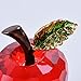 LONGWIN 40mm (1.6 inch) Crystal Apple Figurine Paperweight Glass Fruit Home Decor Christmas Decoration Ornaments Red