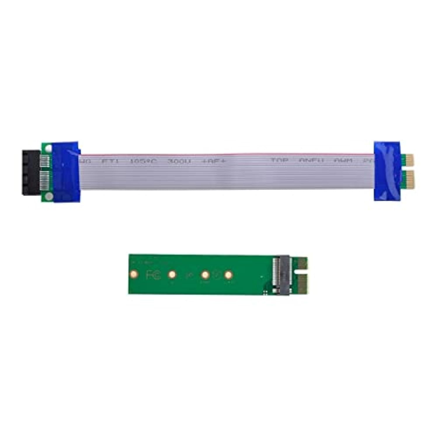 NFHK NGFF M-key NVME AHCI SSD to PCI-E 3.0 1x x1 Vertical Adapter with Cable Male to Female Extension