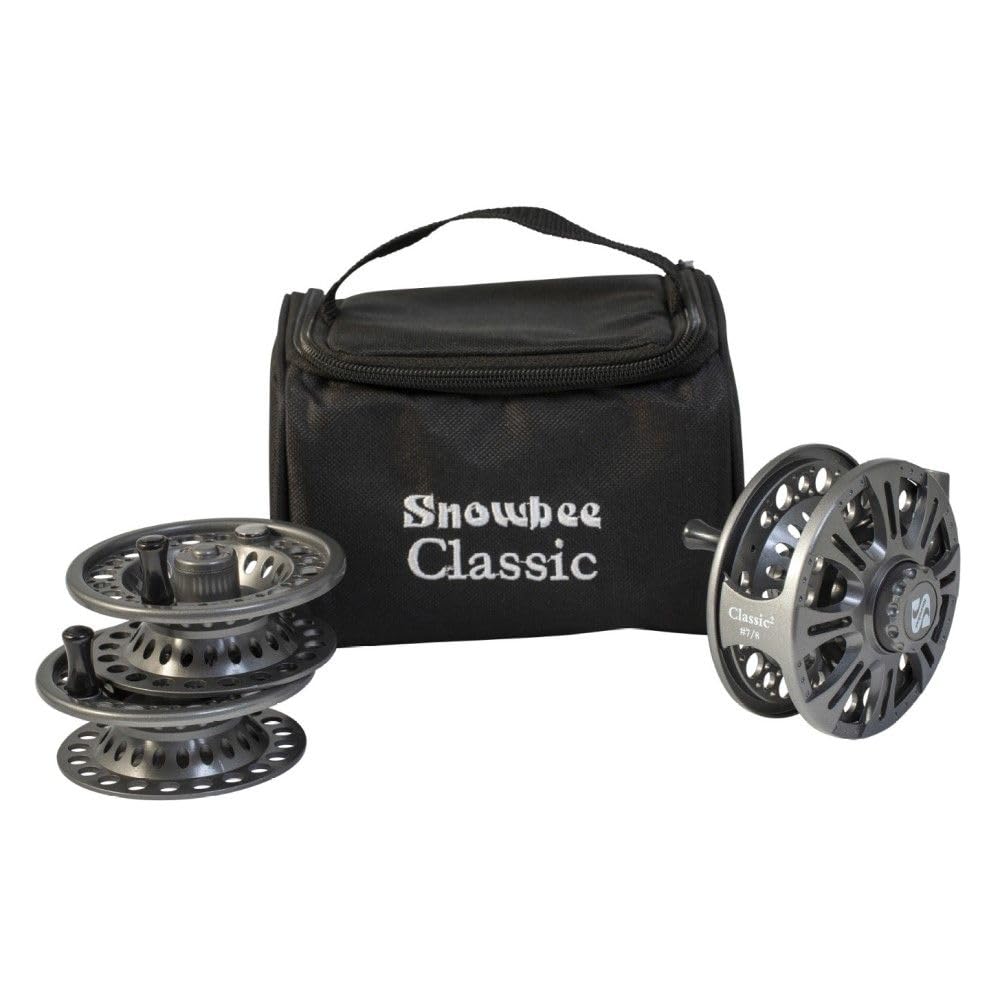 Snowbee Classic 2 Fly Reel Kits #7/8 - Includes Reel + 2 Spare Spools & Case, Great For Small Fishing Stillwater and reservoirs, Black,One Size,10562