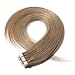 16 Inch Tape in Hair Extensions Remy Human Hair #27 Dark Blonde Long Straight Hair Seamless Skin Weft Invisible Double Sided Tape 20pc/pack 30g +10 Free Tape Bonds