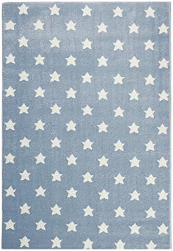 Kids Love Rugs Kids rug DREAMSTAR blue-gray/white 160x220cm (5'3" x 7'3")