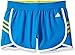 adidas Big Girls' Ultimate 3 Stripe Knit Short, Shock Blue/Shock Slime, Large/14