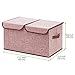 Large Storage Boxes [3-Pack] EZOWare Large Linen Fabric Foldable Storage Cubes Bin Box Containers with Lid and Handles for Home, Office, Nursery, Closet, Bedroom, Living Room (Wine)