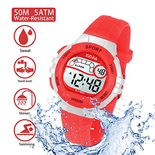 2 Digital+Waterproof+Multi+Functional+WristWatches+Children