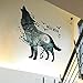 YIUHART Wolf Moon Wall Stickers DIY Animal Wall Decal for Kids Rooms Living Room Bedroom Bathroom Home Decor