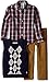 Izod Kids Little Boys 3 Piece Modern Aryglye Sweater Vest Set, Night, Small/4)