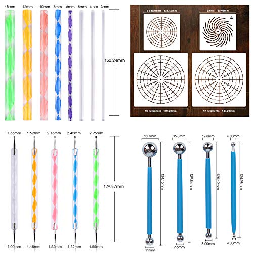 image for BOKIN Mandala Dotting Tools, 27 PCS Kits Stencil Painting Tools for Ca