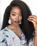 Chantiche Italian Yaki 360 Lace Frontal Wigs for Black Women Pre Plucked Brazilian Remy Full Lace Front Human Hair Wigs with Baby Hair 150 density 14inch Natural Color