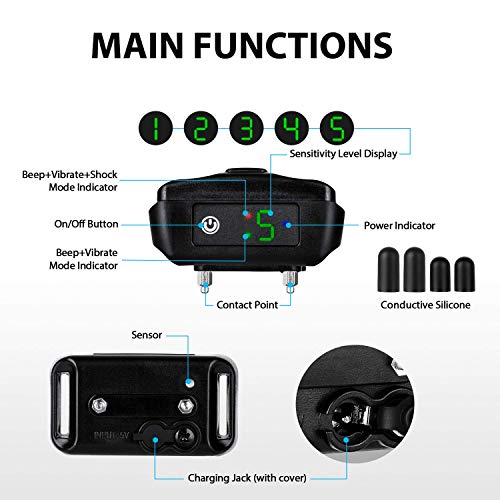 2 Adjustable+Sensitivity+Levels+Dual+Anti+Barking+Modes+Rechargeable