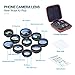 Phone Camera Lens,Hizek Macro Lens+ Wide Lens+Fisheye Lens+Telephoto Lens+CPL/Flow/Radial/Star Filter+Kaleidoscope 3/6 Lens 10 in 1 Cell Phone Lens Kit iPhone, Samsung,HTC Most Smartphones