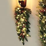 Cordless LED Pre-lit Cone & Berry 24